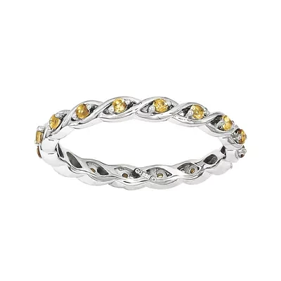 Personally Stackable Genuine Citrine Twisted Eternity Ring