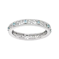 Personally Stackable Genuine Topaz Filigree Eternity Ring