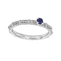 Personally Stackable Lab-Created Sapphire Floral Band Ring