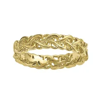 Personally Stackable 18K Yellow Gold Over Sterling Silver Interlocking Heart Ring