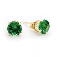 Gemstone 10K Gold 6mm Round Stud Earrings