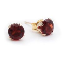 Gemstone 10K Gold 6mm Round Stud Earrings