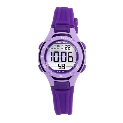 Armitron Pro Sport Womens Chronograph Digital Purple Strap Watch 45/7062pur