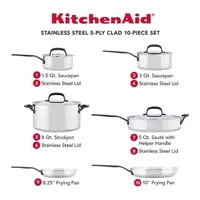 KitchenAid 5-Ply Clad Stainless Steel 10-pc. Cookware Set