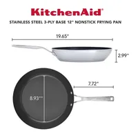 KitchenAid 3-Ply Stainless Steel 12" Frying Pan