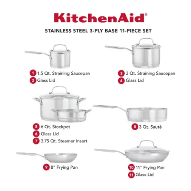 KitchenAid Stainless Steel 1-qt. Saucepan Pan, Color: Silver - JCPenney