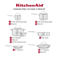 KitchenAid 3-Ply Stainless Steel 11-pc. Cookware Set
