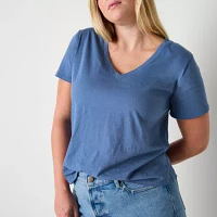 a.n.a Womens V Neck Short Sleeve T-Shirt