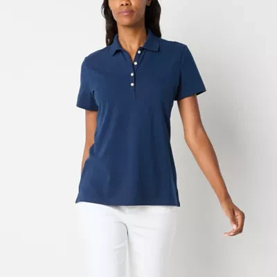 St. John's Bay Tall Womens Short Sleeve Polo Shirt