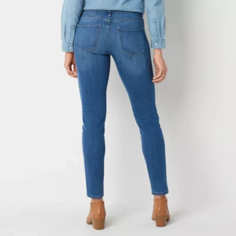a.n.a - Petite Womens Mid Rise Skinny Fit Jean