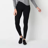 Xersion Womens Winter Brushed Back Fleece High Rise Moisture Wicking Full Length Leggings