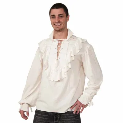 Fancy White Pirate Shirt Mens Costume