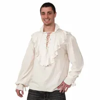 Mens Fancy White Pirate Shirt Costume