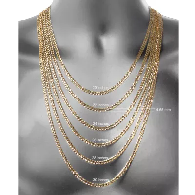 18K Gold Over Silver 20 Inch Twisted Herringbone Chain Necklace