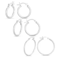 Hoop Sterling Silver Earring Set