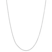 Sterling Silver 22 Inch Semisolid Cable Chain Necklace