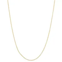 14K Gold Over Silver 22 Inch Semisolid Cable Chain Necklace