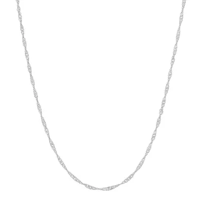 Unisex Adult Sterling Silver 20 Inch Singapore Chain Necklace