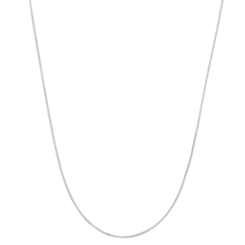 Sterling Silver 22 Inch Semisolid Box Chain Necklace