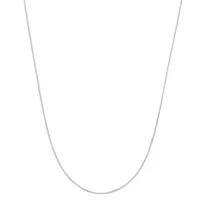 Sterling Silver 22 Inch Semisolid Box Chain Necklace