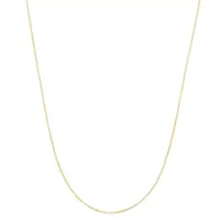 14K Gold Over Silver 22 Inch Semisolid Box Chain Necklace