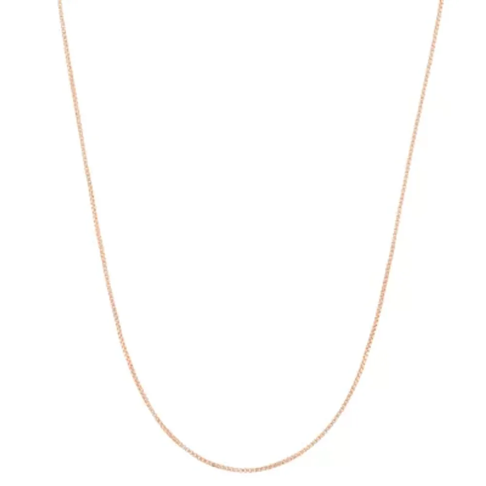 14K Gold Over Silver 23 Inch Semisolid Box Chain Necklace