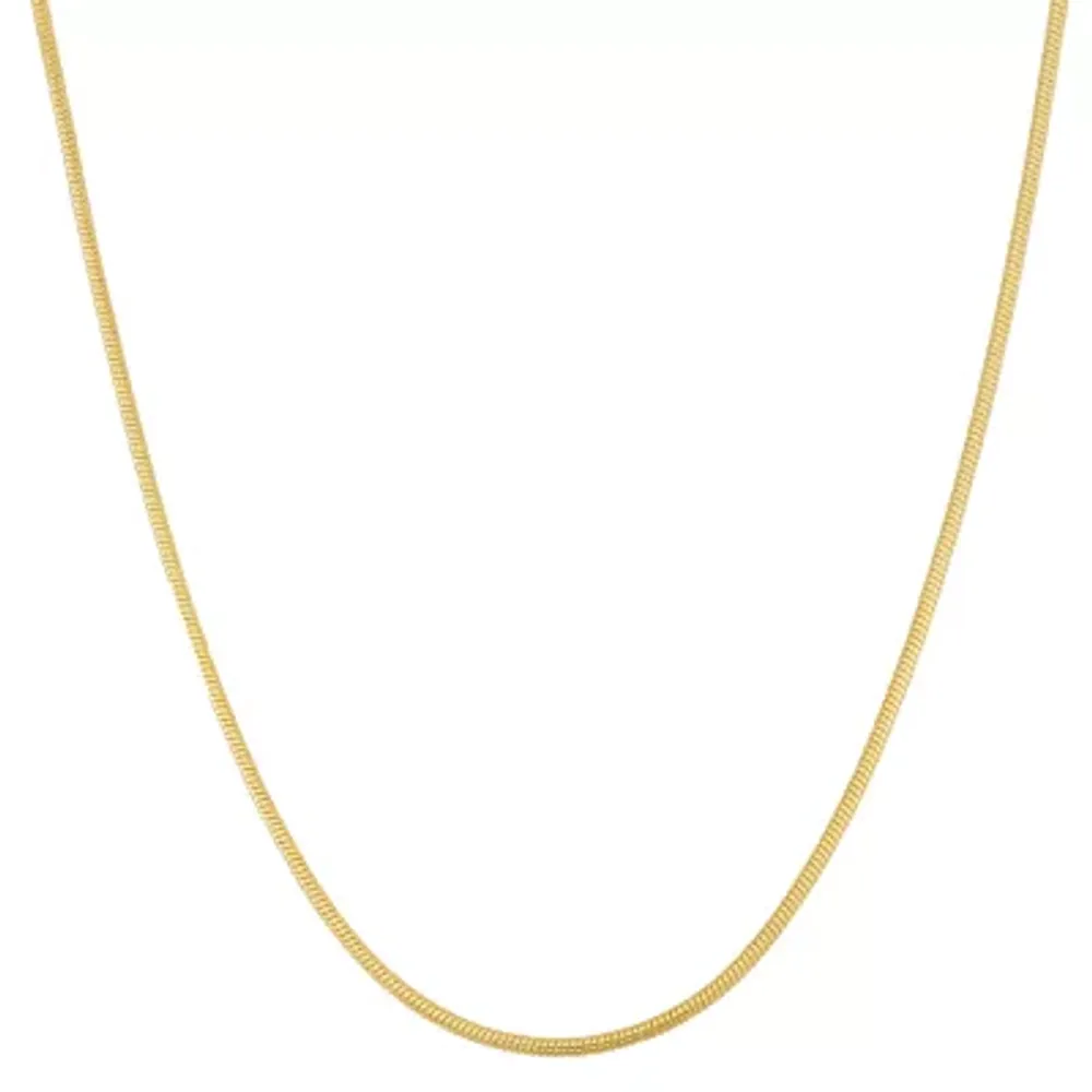 14K Gold Over Silver Semisolid Snake Chain Necklace