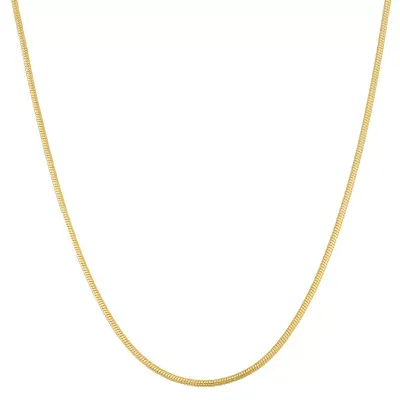 14K Gold Over Silver Semisolid Snake Chain Necklace