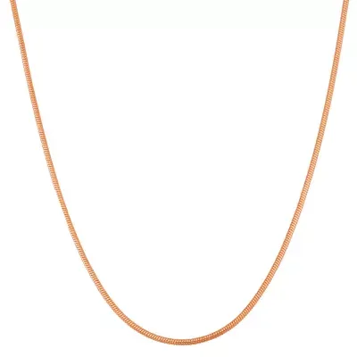 14K Gold Over Silver 22 Inch Semisolid Snake Chain Necklace
