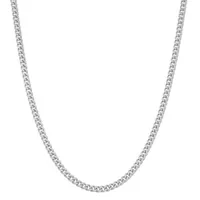 Sterling Silver 22 Inch Semisolid Curb Chain Necklace
