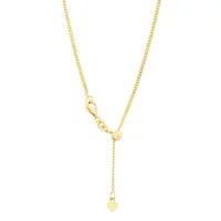 14K Gold Over Silver Inch Semisolid Curb Chain Necklace