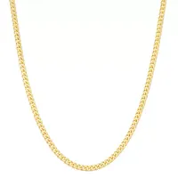 14K Gold Over Silver Inch Semisolid Curb Chain Necklace