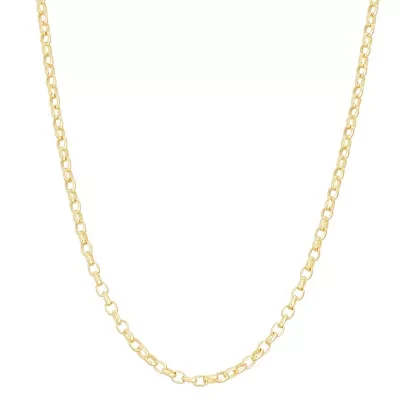 Unisex Adult 14K Gold Over Silver 22 Inch Link Necklace