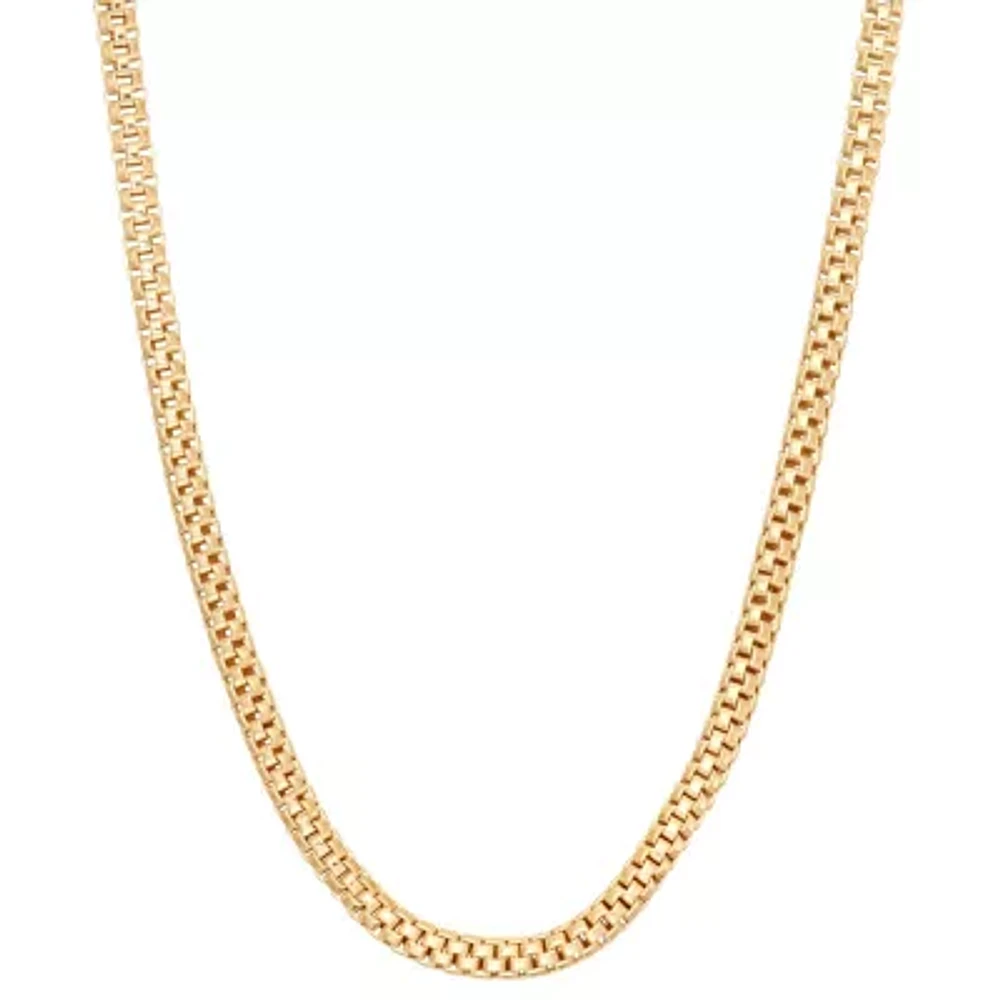 Unisex Adult 14K Gold Over Silver 18 Inch Chain Necklace