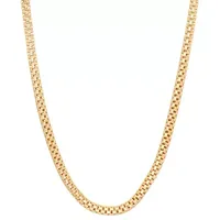 14K Gold Over Silver 18 Inch Semisolid Chain Necklace