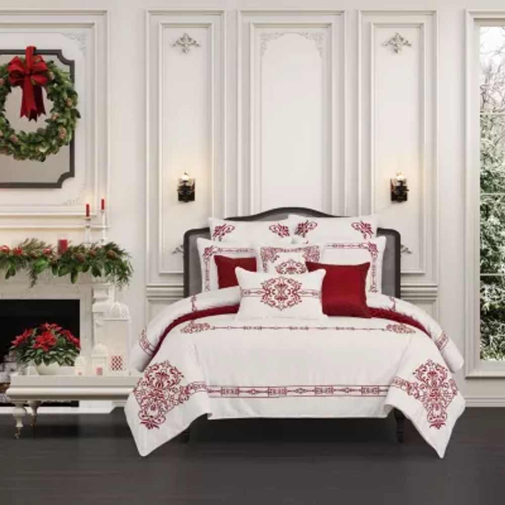 Queen Street Holiday Dream 3-pc. Embroidered Duvet Cover Set