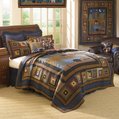 Donna Sharp Midnight Bear Embroidered Quilt