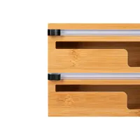 Home Expressions Bamboo Wrap Cutter and Dispenser Drawer Storage