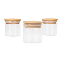 Home Expressions Bamboo And Glass 6-pc. Spice Jar set