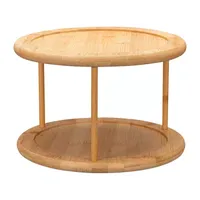 Home Expressions 10" Double Bamboo Rotating Tray