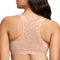 Glamorise Complete Comfort Cotton Front-Closure Racerback Unlined Wireless Full Coverage Bra 1908