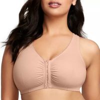 Glamorise Complete Comfort Cotton Front-Closure Racerback Unlined Wireless Full Coverage Bra 1908