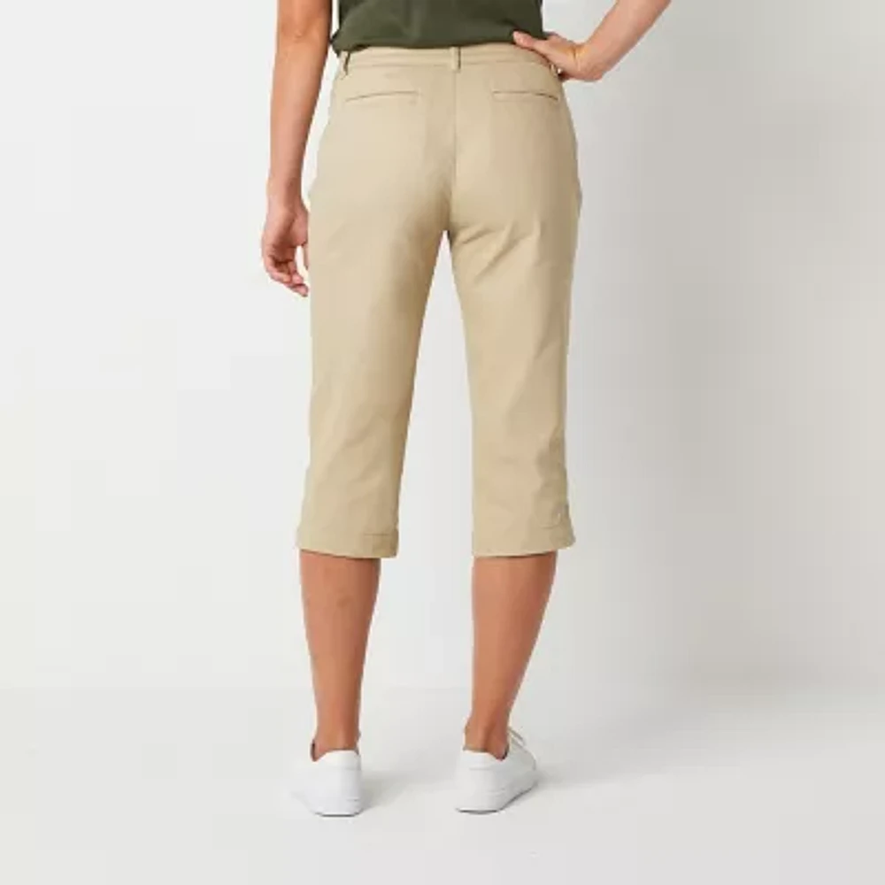 St. John's Bay Womens Secretly Slender Mid Rise Tall Capris