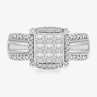 1 CT.T.W. Natural Diamond Princess-Cut Multi-Top Ring White or Yellow 10K 14K Gold