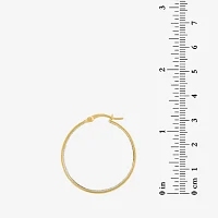 GOLD OVER STERLING SILVER 30x7MM GLITTER HOOP EARRINGS