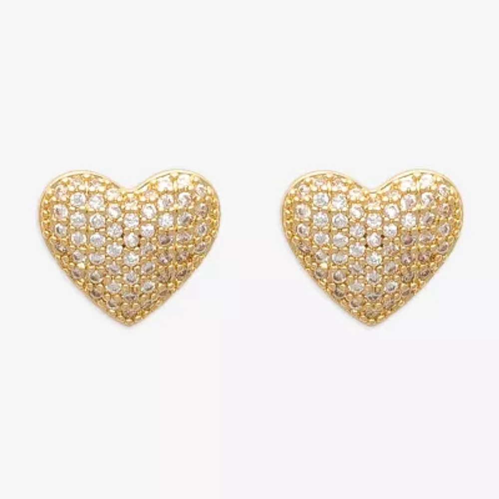 Mixit Hypoallergenic Cubic Zirconia 12mm Heart Stud Earrings