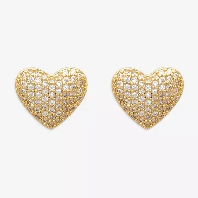 Mixit Hypoallergenic Cubic Zirconia 12mm Heart Stud Earrings