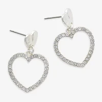 Mixit Hypoallergenic Heart Drop Earrings