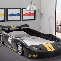 Turbo Race Car Kids Twin Bed in Black