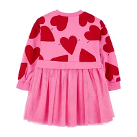 Carter's Tulle Heart Toddler Girls Long Sleeve Cuffed Tutu Dress